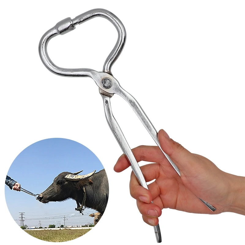 Farm Equipment Bull Cattle Nose Pliers Cow Nose Clip Piercing Drilling Tools Bovine Punch Plier Puncher Ranch Pasture