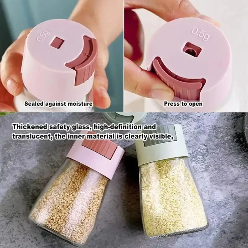 Portable Quantitative Seasoning Bottle Transparent Dustproof Spice Jars Press-type Seasoning Box Kitchen Gadget