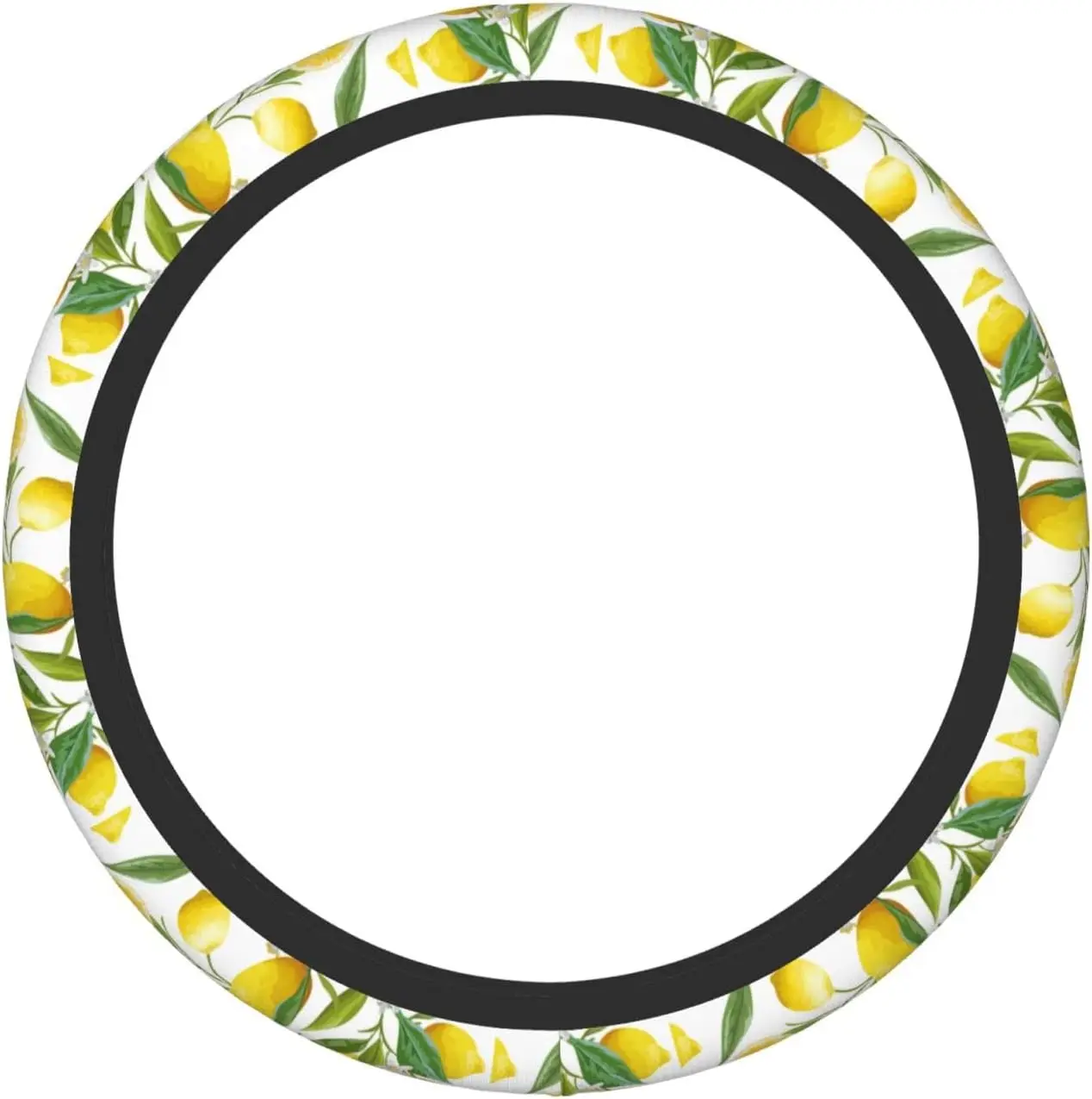 Lemon Patterns Wheel Cover for Women,Yellow Lemons 14.5 Steering Wheel Cover Protector Non Slip Durable Universal Automotive Acc