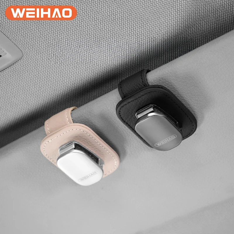 WeiHao Sun Visor Storage Leather Car Glasses Box Car Sunglasses Clip Automotive Accessories Car Universal Parts Popular Items