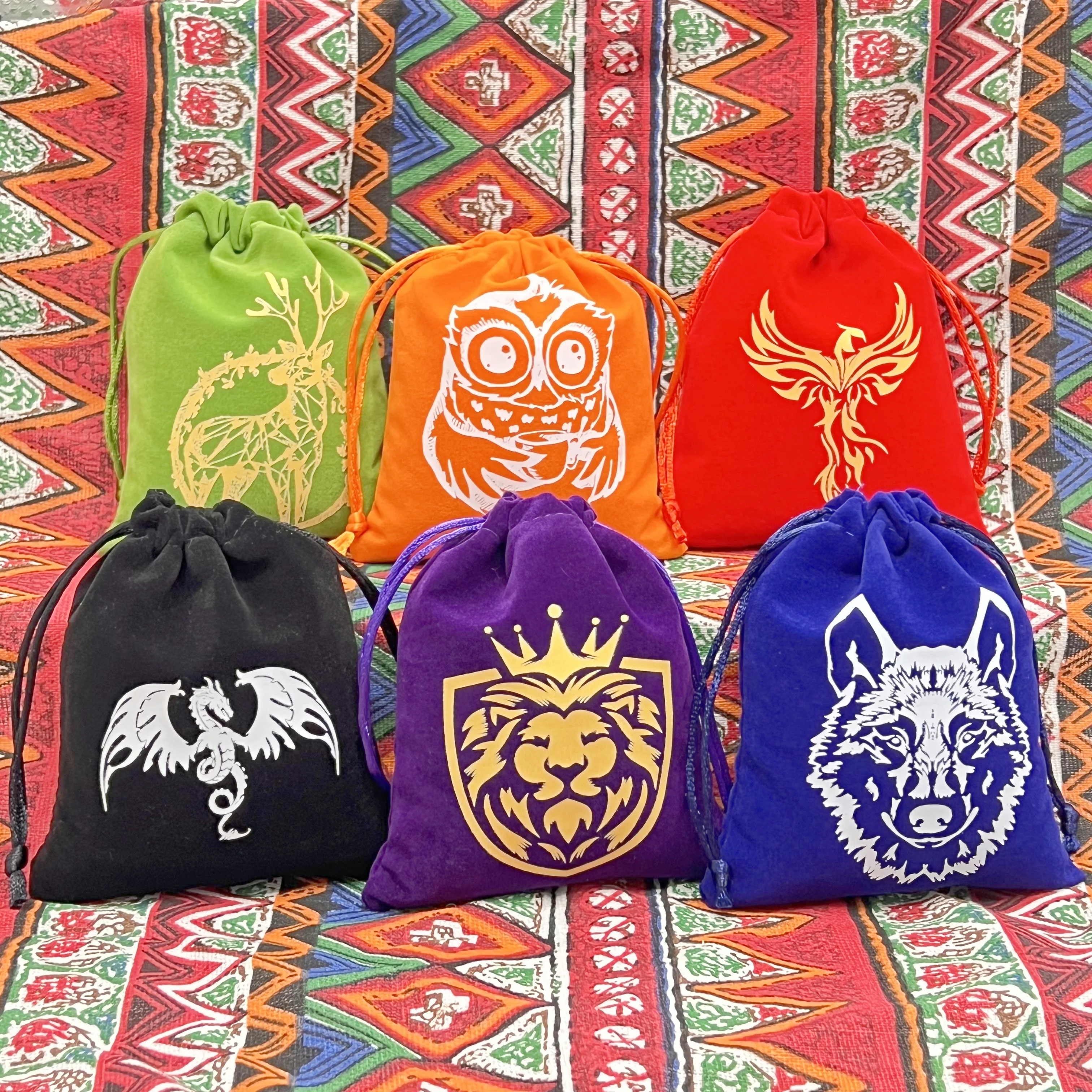 6pcs Dice Bag Dice Holder Role Game High Quality Velvet Drawstring Bag Jewelry Packing For Table Games Entertainment Board Games