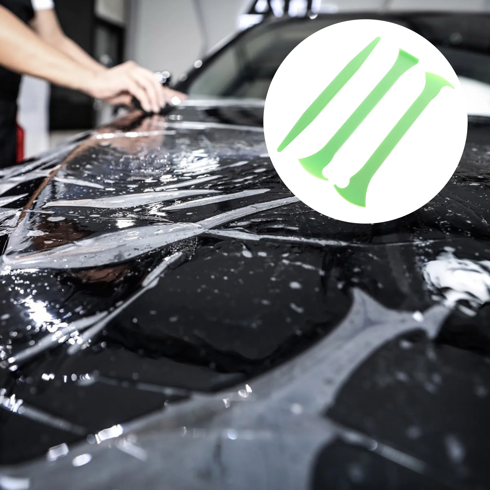 

3Pcs Vinyl Wrap Tools Kit Car Edge Squeegee Scraper Set for Auto Film Application Window Tint Removal Decal Car Mirror Squeegee