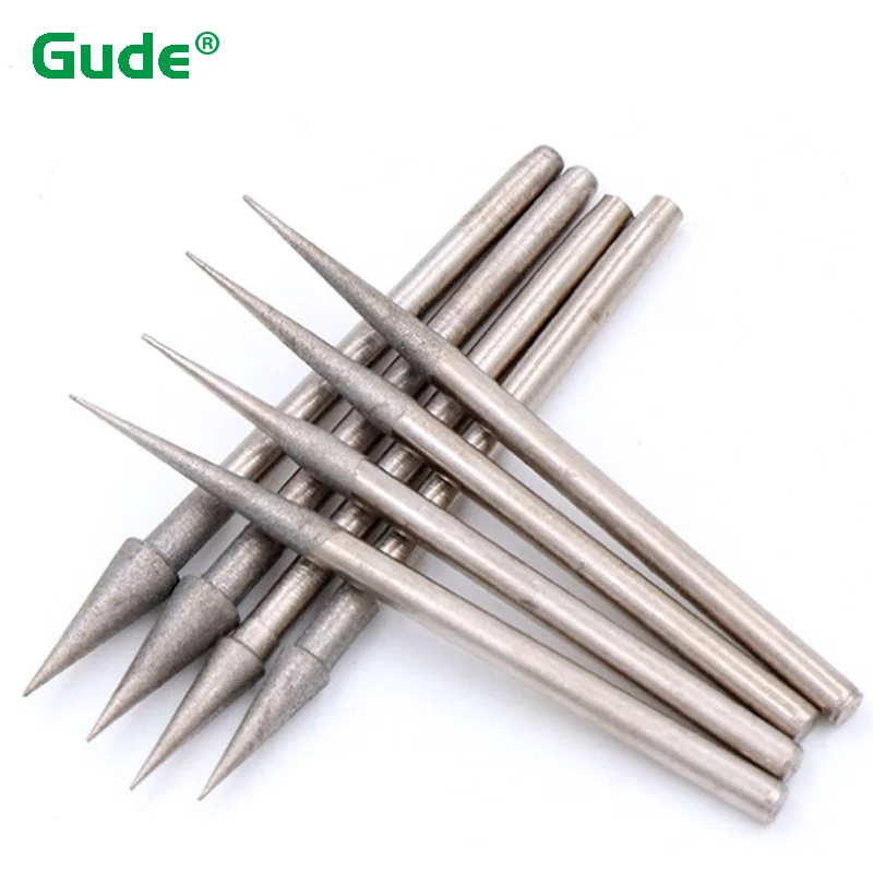 

0.6mm~4mm Diamond Pointed tip grinding Head Needle Burrs Engraving Carving Tool Hole Bore Drill Bits