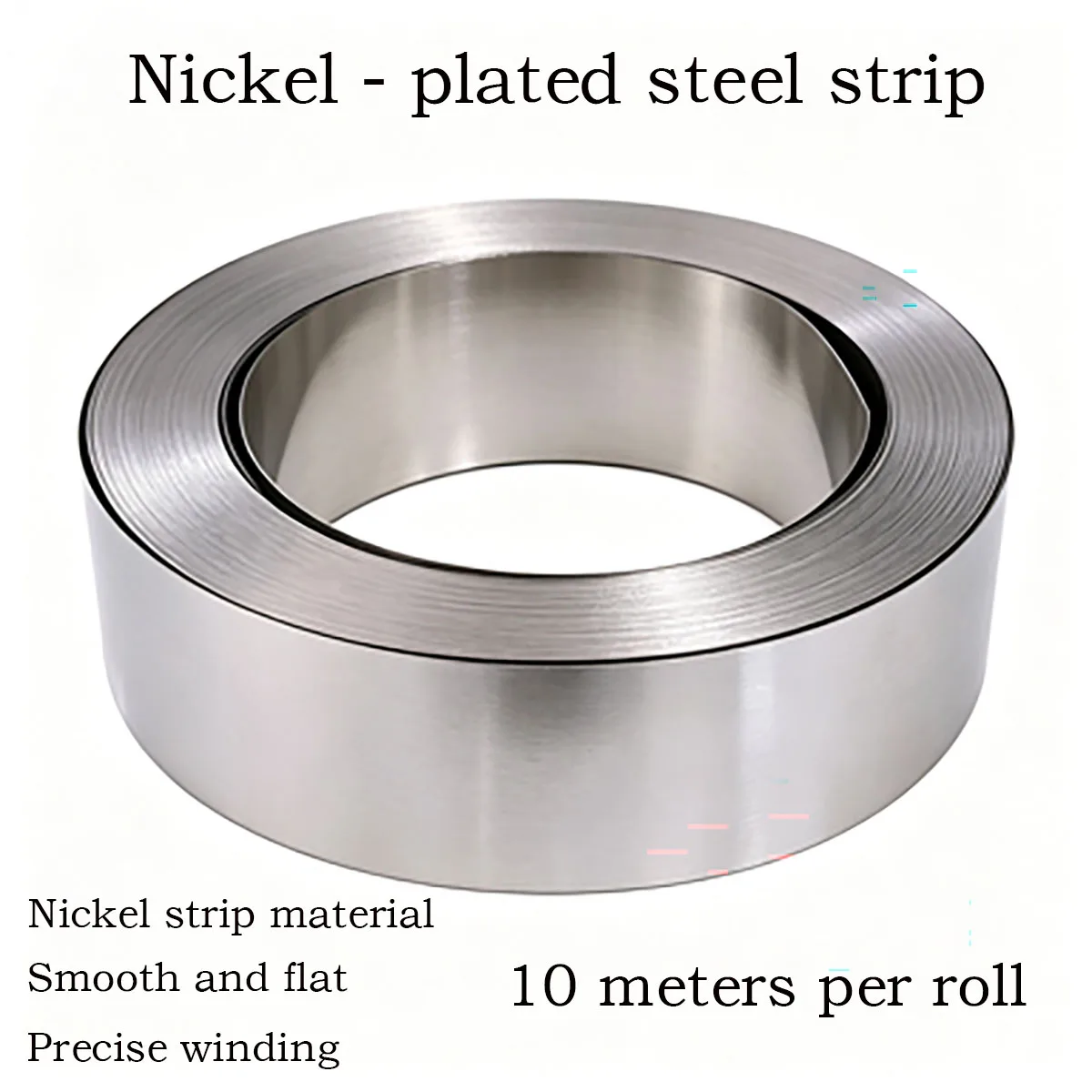 Nickel‑Plated Steel Strip, Battery Spot Welding Nickel Tape, 18650 21700 Lithium Battery Connector Tab, 5M 10M Per Rol