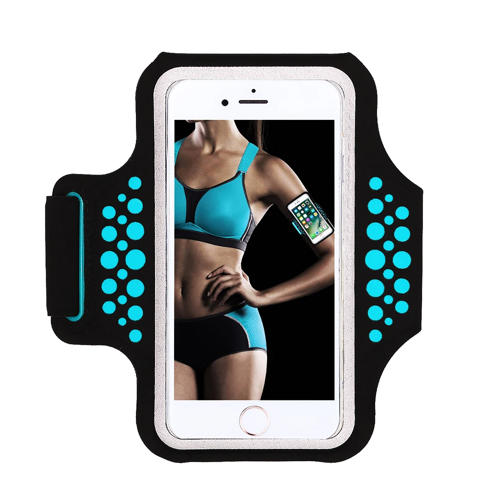 HAISSKY Dot Reflective Running Sport Armbands Case For iPhone 14 13 12 11 Pro Max Ultra-thin GYM Arm Band Phone Bags For Xiaomi