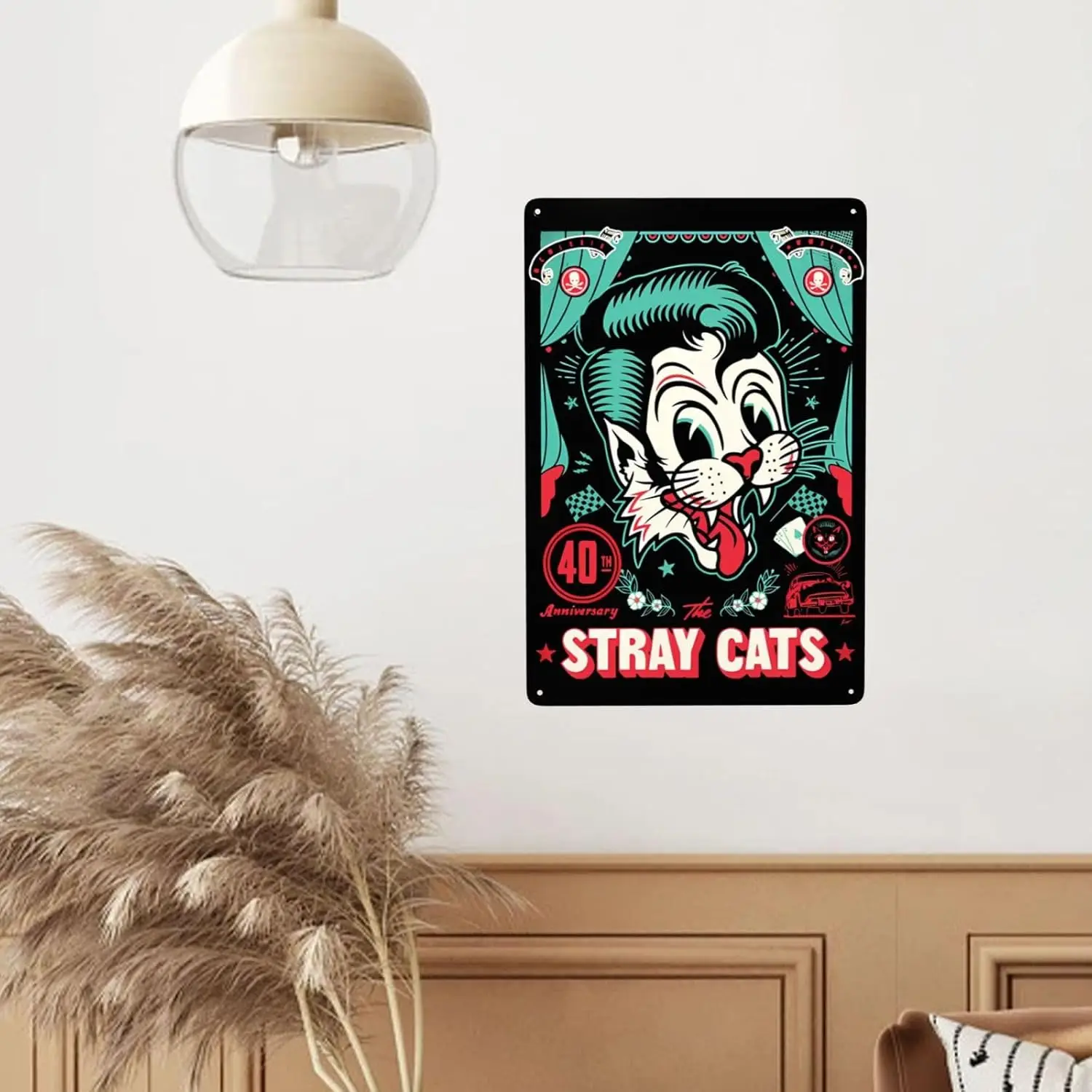 LichaoQian Stray Rock Cats Band Metal Tin Sign Vintage Metal Poster Home Bar Cafe Bedroom Wall Decor Gifts 8x12 Inch