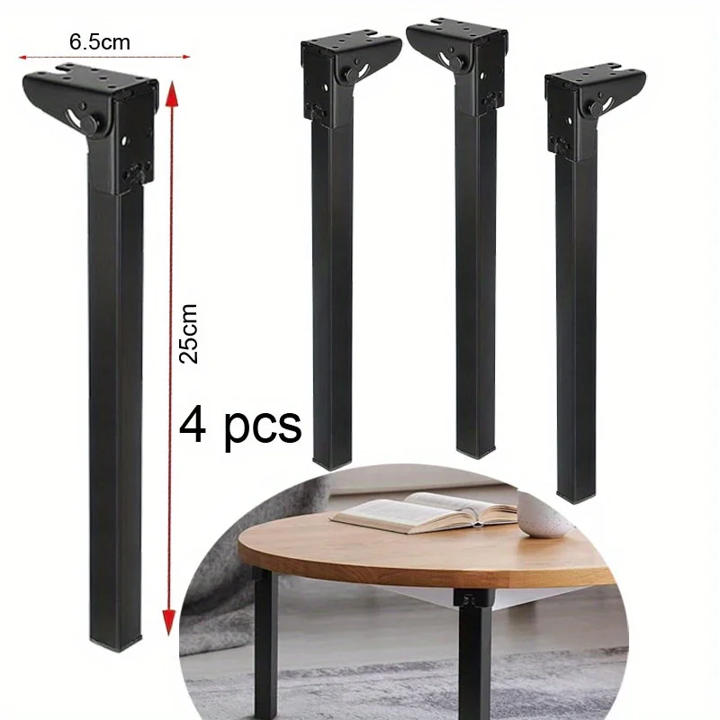 Juego de patas de Metal para mesa plegable, muebles plegables para portátil, mesa de centro, reemplazo de armario de cama, 4 piezas