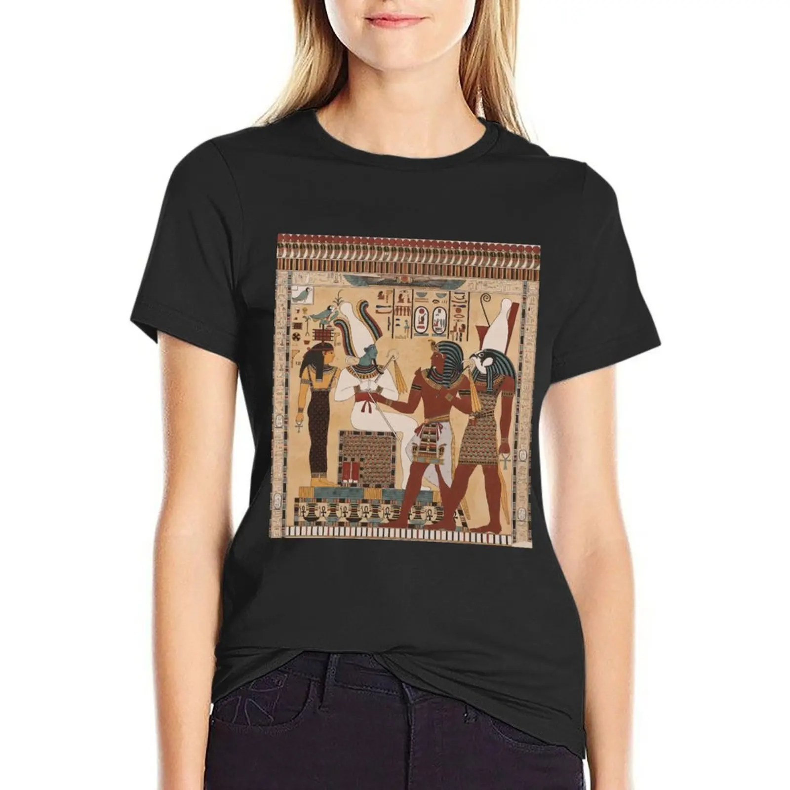 Egyptian gods and pharaohs art T-Shirt Blouse anime clothes t-shirts for Women cotton