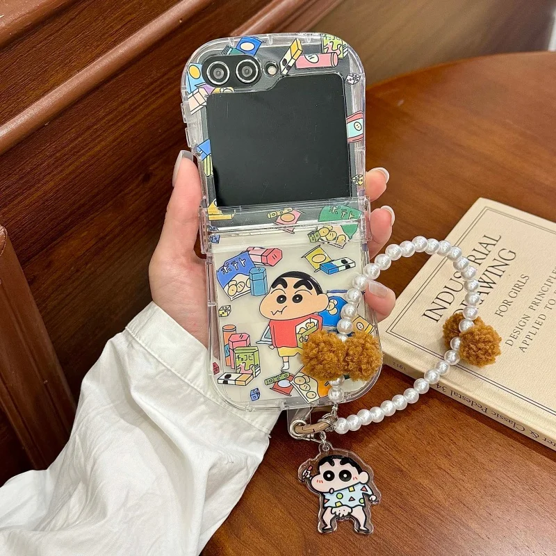 เคสโทรศัพท์พับได้ลายการ์ตูนน่ารัก ชินจัง&ชินจังและผองเพื่อน สำหรับ Samsung Z Flip 3 4 5 6 ZFlip 7