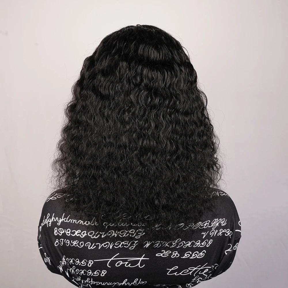 Jerry Curl Short Pixie Cut Full Machine Made Wig With Bang Natual Black Pixie Cut Human Hair Wigs