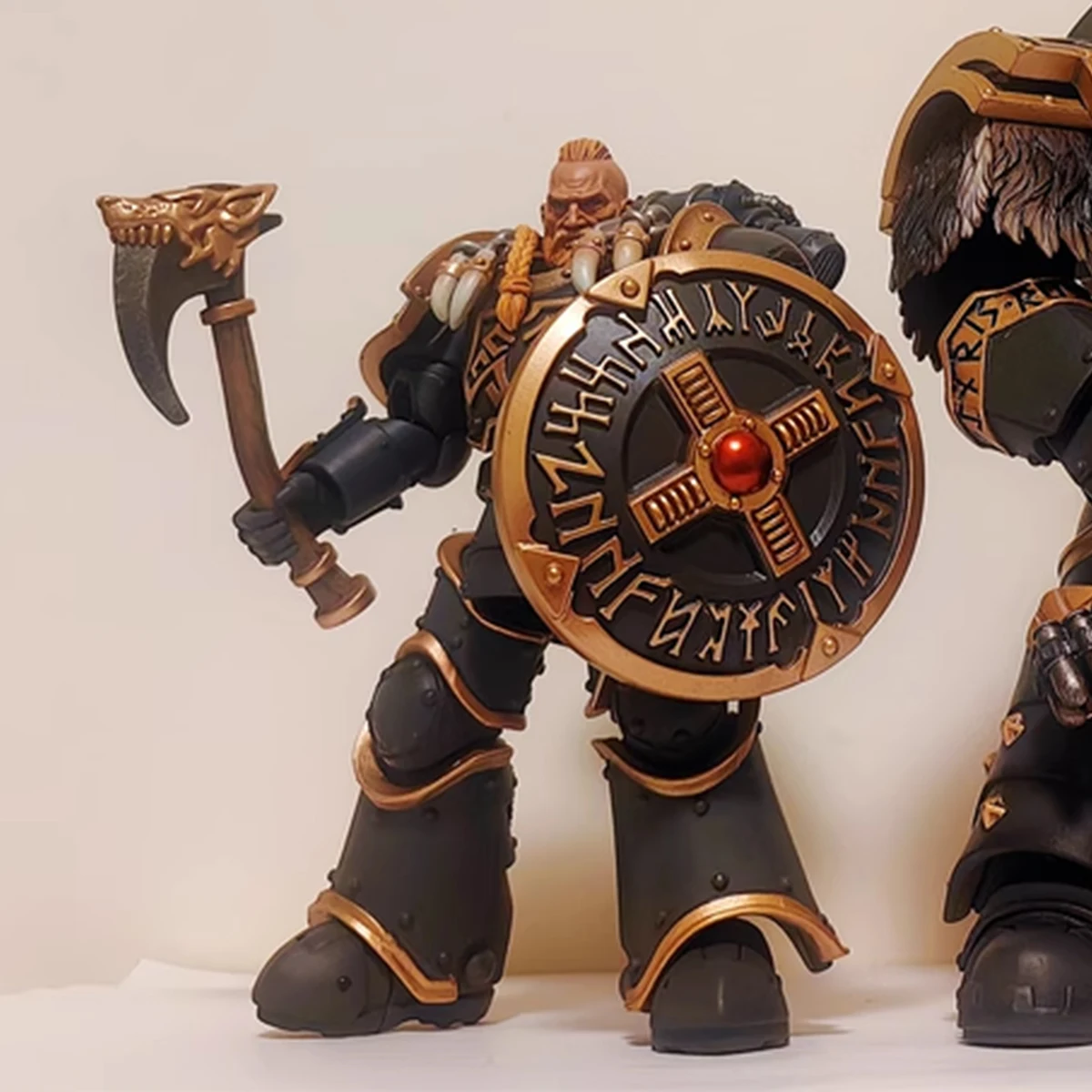 JOYTOY Warhammer 30K 1/18 Space Wolves Action Figure Grey Slayer Pack Huscarl Joint Movable Figurine Collection รูปปั้นของเล่น