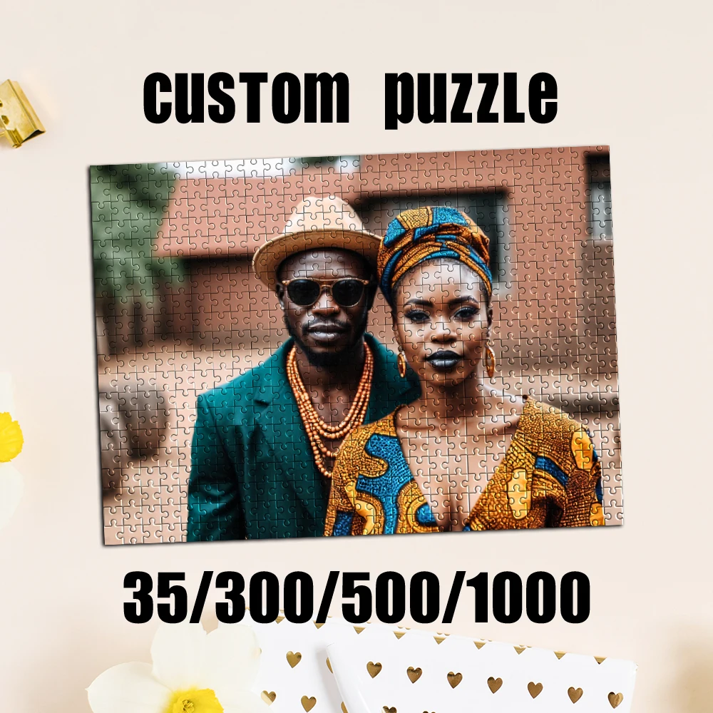 35/300/500pcs  couple Customized Picture Custom Puzzles in Photos Customizable Poster For Kids Toy Commemorative gifts