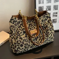 Bolso de mujer más vendido, bolso de hombro con una sola axila con estampado de leopardo Retro, bolso de mano de gran capacidad, bolso de compras diario para mujer