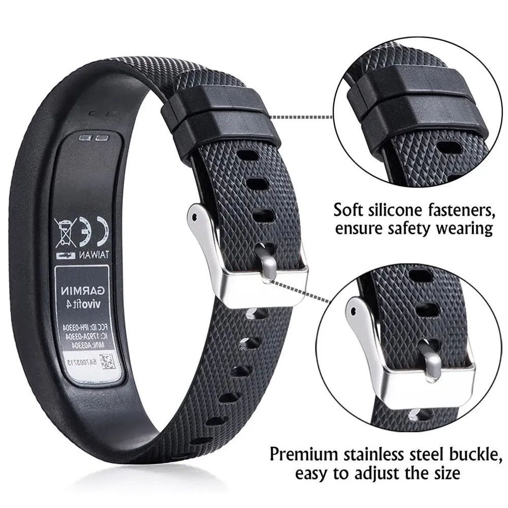 Silicone Watch Strap Compatible with Garmin Vivofit 4 Band Replacement WatchBand Wristband for Garmin Vivofit4 Activity Tracker