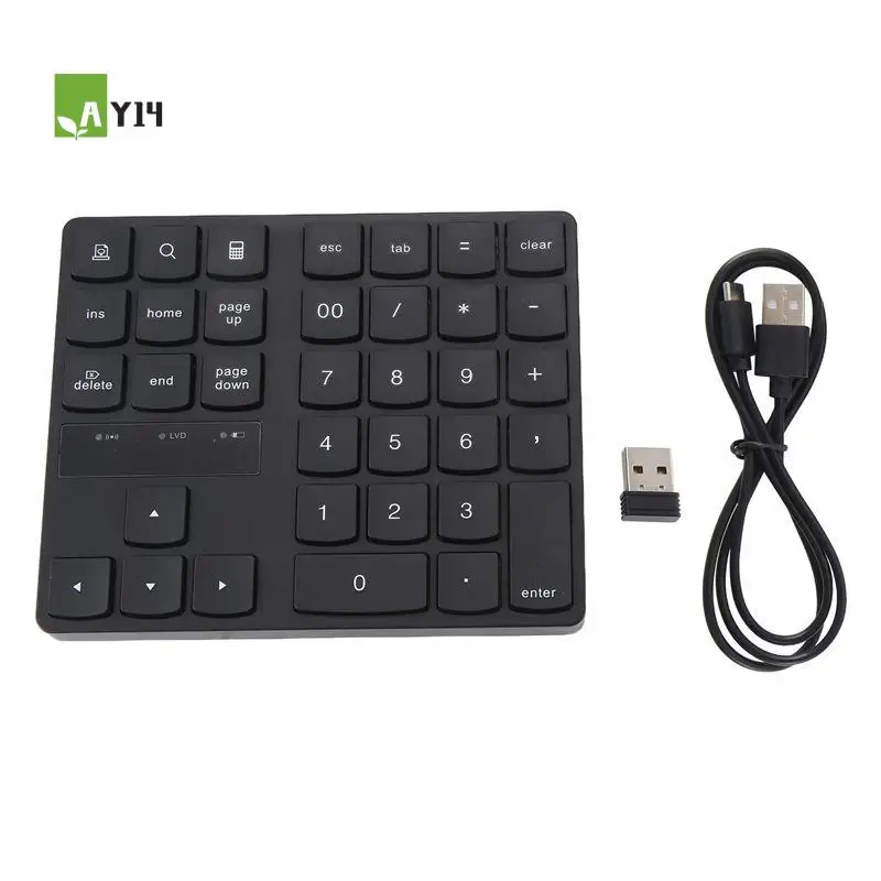 

AY14 -2.4G Wireless Numeric Keypad, Rechargeable Number Pad Keyboard With 35 Keys For PC/Laptop//Imac