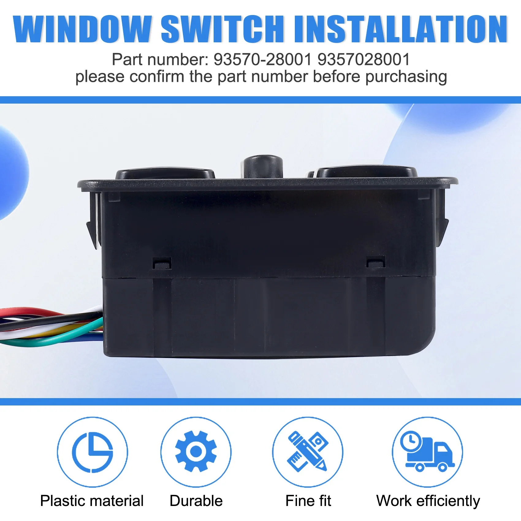 NEW HOT In Stock-Front Left Driver Side Electric Power Master Window Switch 9357028001 For 1992-1994 Elantra Galloper 93