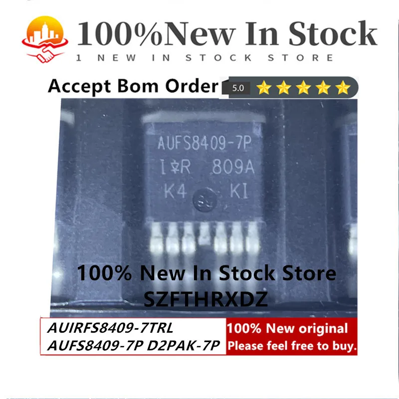 

100% NEW ORIGINAL AUIRFS8409-7TRL TO-263 AUFS8409-7P TO263 Trans MOSFET N-CH Si 40V 522A Automotive AEC-Q101 7-Pin (10PCS)