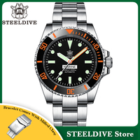 NH35 Water Ghost Mechanical Watch For Men Diving SD1954C STEELDIVE Super Luminous  30Bar Waterproof Retro Dive Wristwatches