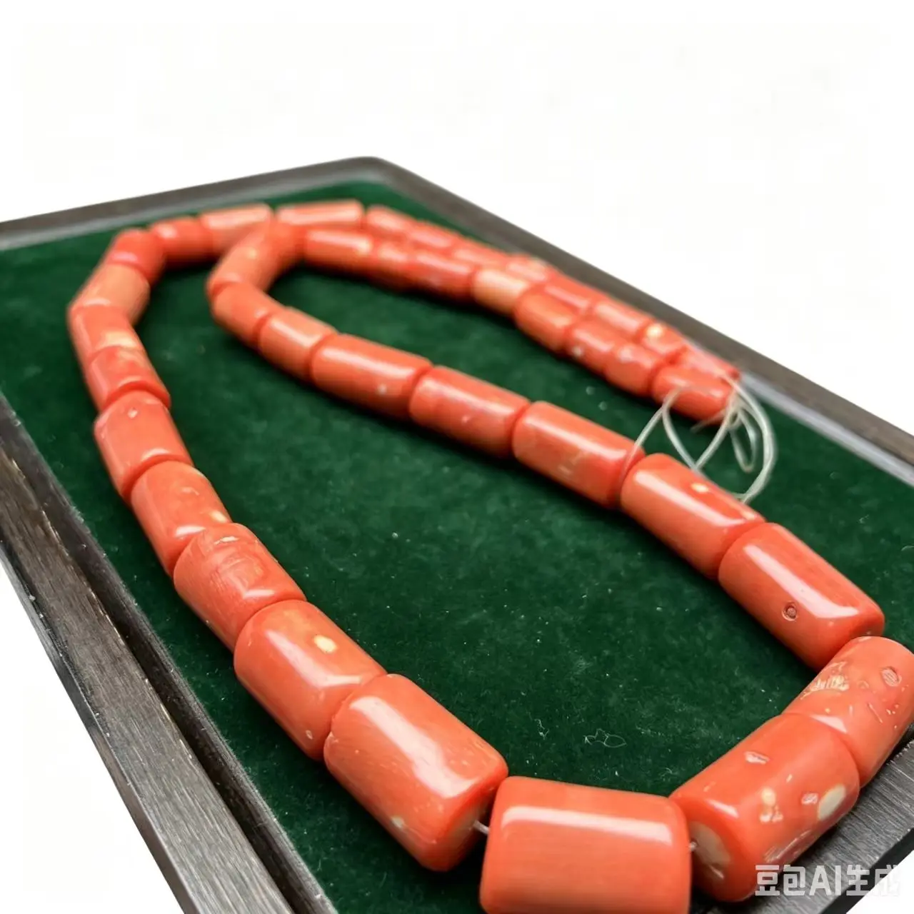 2pieces red orange Coral pillar full hole beads10-12*15-20mm Wholesale for DIY for jewelry  38cm gems stone view 5