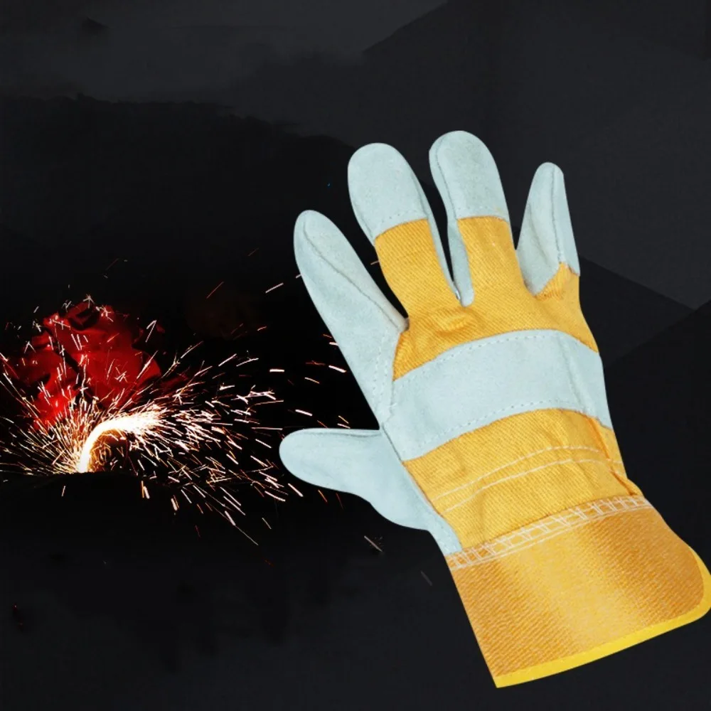 

Cowhide Leather Welding Gloves Safety Heat Resistant Thorn Proof Work Gloves Flame Retardant Palm Reinforced Welder Hand Glove