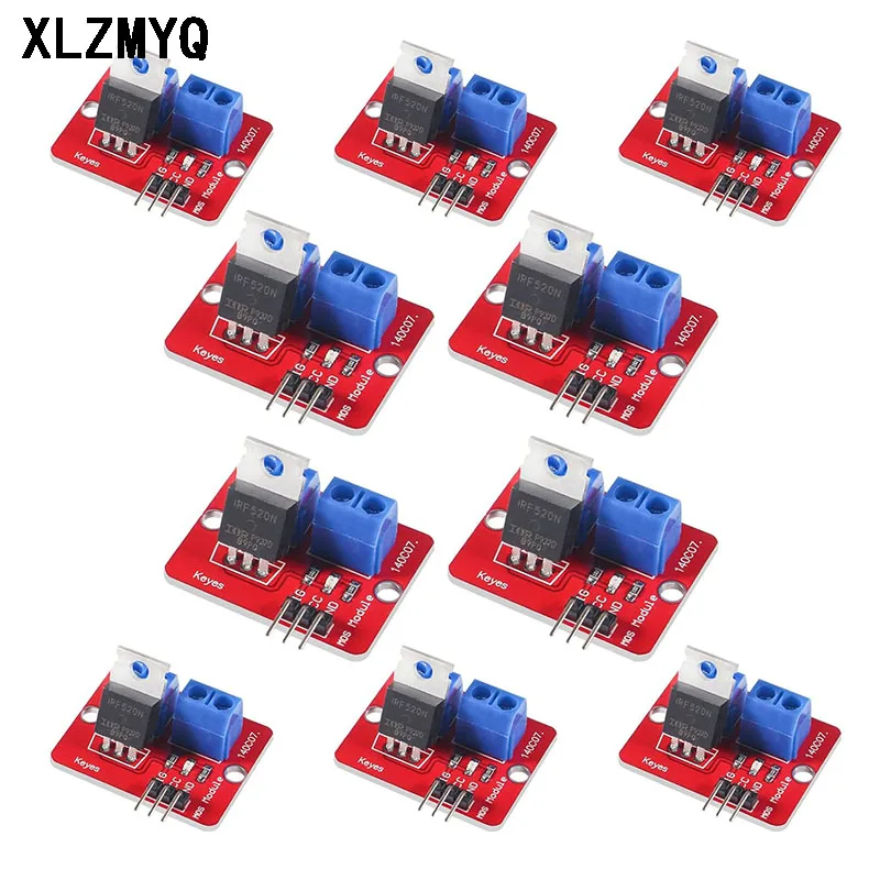 10pcs 0-24V Top Mosfet Button IRF520 MOS Driver Module For Arduino MCU ARM Raspberry pi DIY Tools Kit