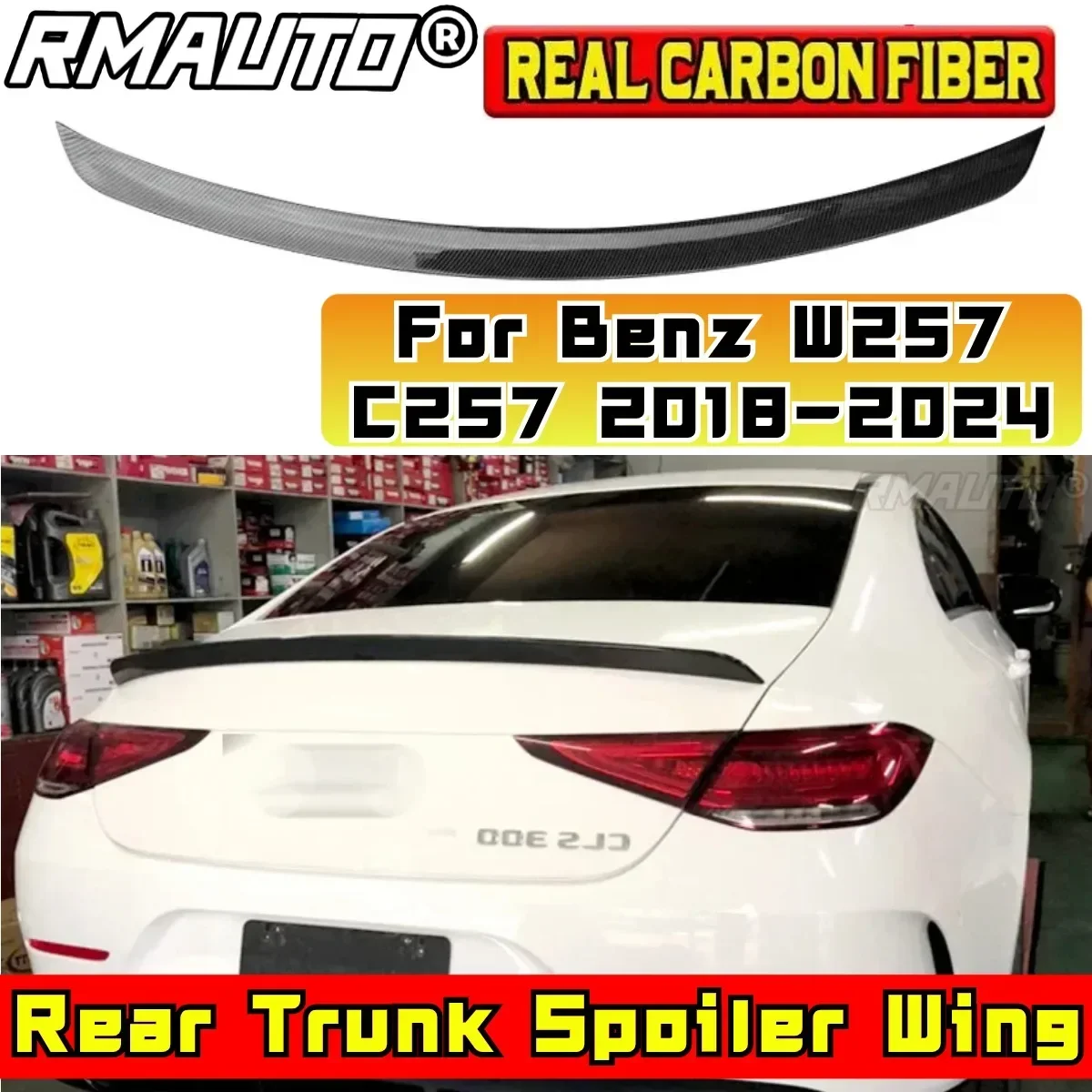 Car Rear Trunk Spoiler Body Kit Car Rear Wing For Mercedes Benz CLS Class W257 C257 CLS400 CLS550 AMG 2018-2024 Car Accessories