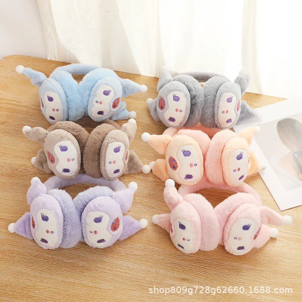 

For Kuromi Winter Ear Muffs for Children Adorable Cold-Protection Ear Warmers Cartoon-Print Extendable Ear Covers Gift Item
