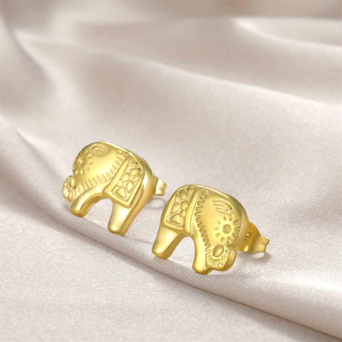 Eueavan Minimalistische Tier-Ohrstecker aus Edelstahl, afrikanische Elefanten-Ohrringe für Frauen und Mädchen, böhmischer Schmuck, Geschenk, Großhandel – Detail 9