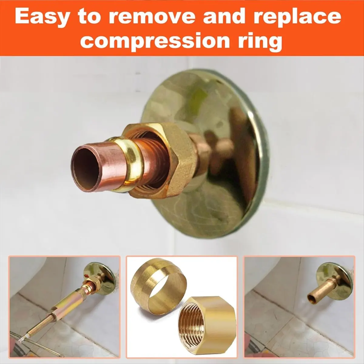 A45I Compression Sleeve Puller Tool Ferrule Puller for 1/2 Inch Compression Fittings, Stop Compression Ring Removal Tool Pipe