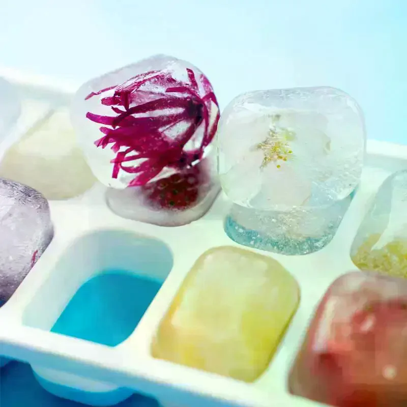 Square Tray Mold  Maker 14 Grid Cube Tray Silicone Mold Non-toxic Durable Bar Pub Wine Ice Blocks Maker