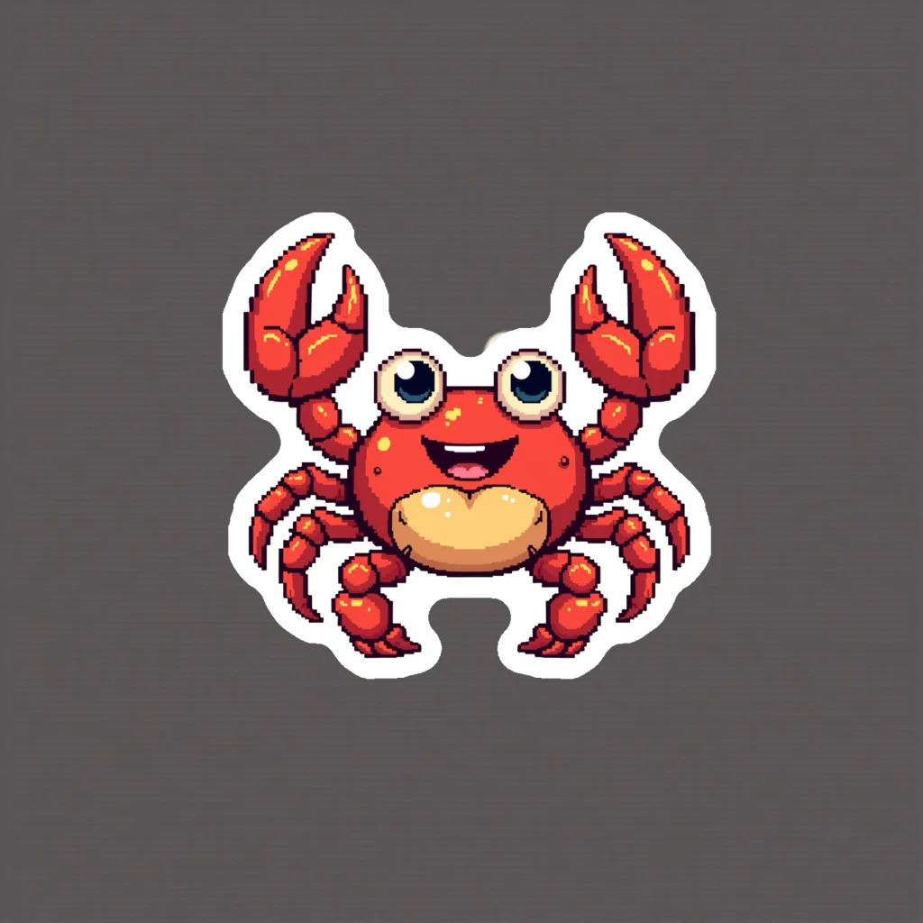 Autocollants crabe fabriqués en papier autocollants auto-adhésifs pour enfants colorés de petite taille pour bouteille d'eau ordinateur portable ordinateur portable