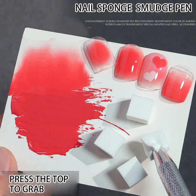 100個入り グラデーションスポンジブラシ ネイルアートスポンジセット DIYネイルアート ジェルポリッシュブラシ グリッターパウダー マニキュアアクセサリー