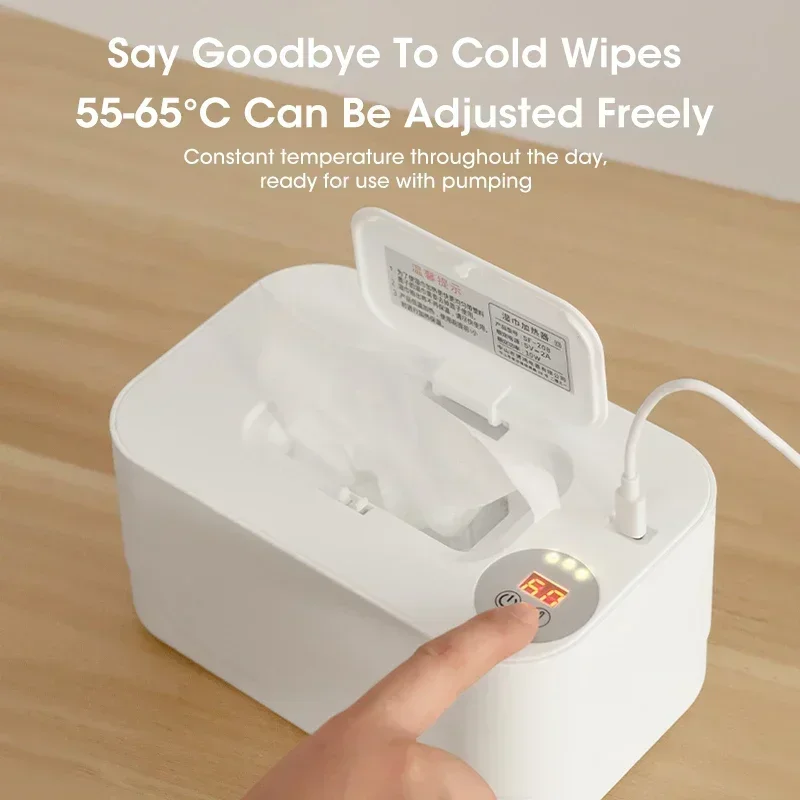 Wet Wipes Warmer Baby Paper Towel Heating Thermostatic Paper Towel Temperature Regulation LED Display USB Charging Family Car