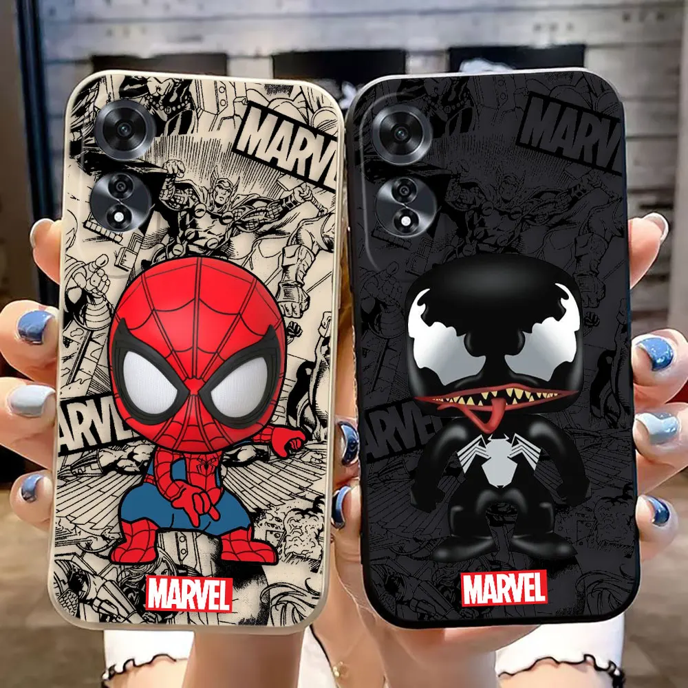 Spider Man Venom Iron Man Cover Phone Case For OPPO A98 A93 A92 A91 A78 A74 A60 A57 A54 A53S A38 A17 A16K A15 Case Funda Shell