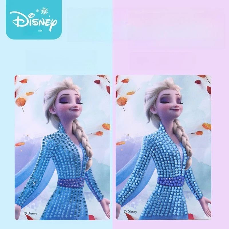 ملصقات ماسية أصلية مرخصة للأطفال من مينيسو ديزني مصنوعة يدويًا، مجموعة مواد كريستالية للفتيات الحكيمة