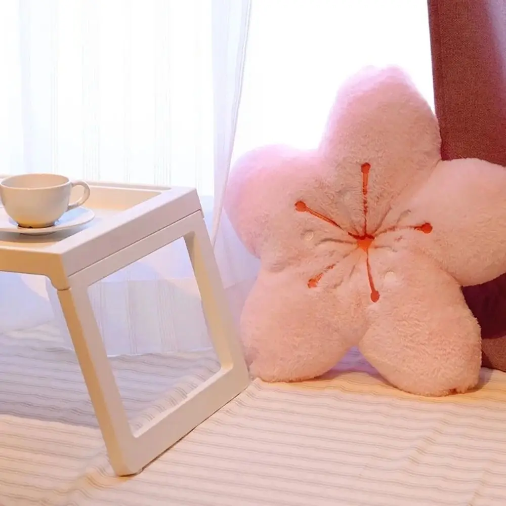 Cute 45cm Plush Pillow Pink Cherry Blossom Room Decor Pillow Soft Tatami Cushion Bedroom