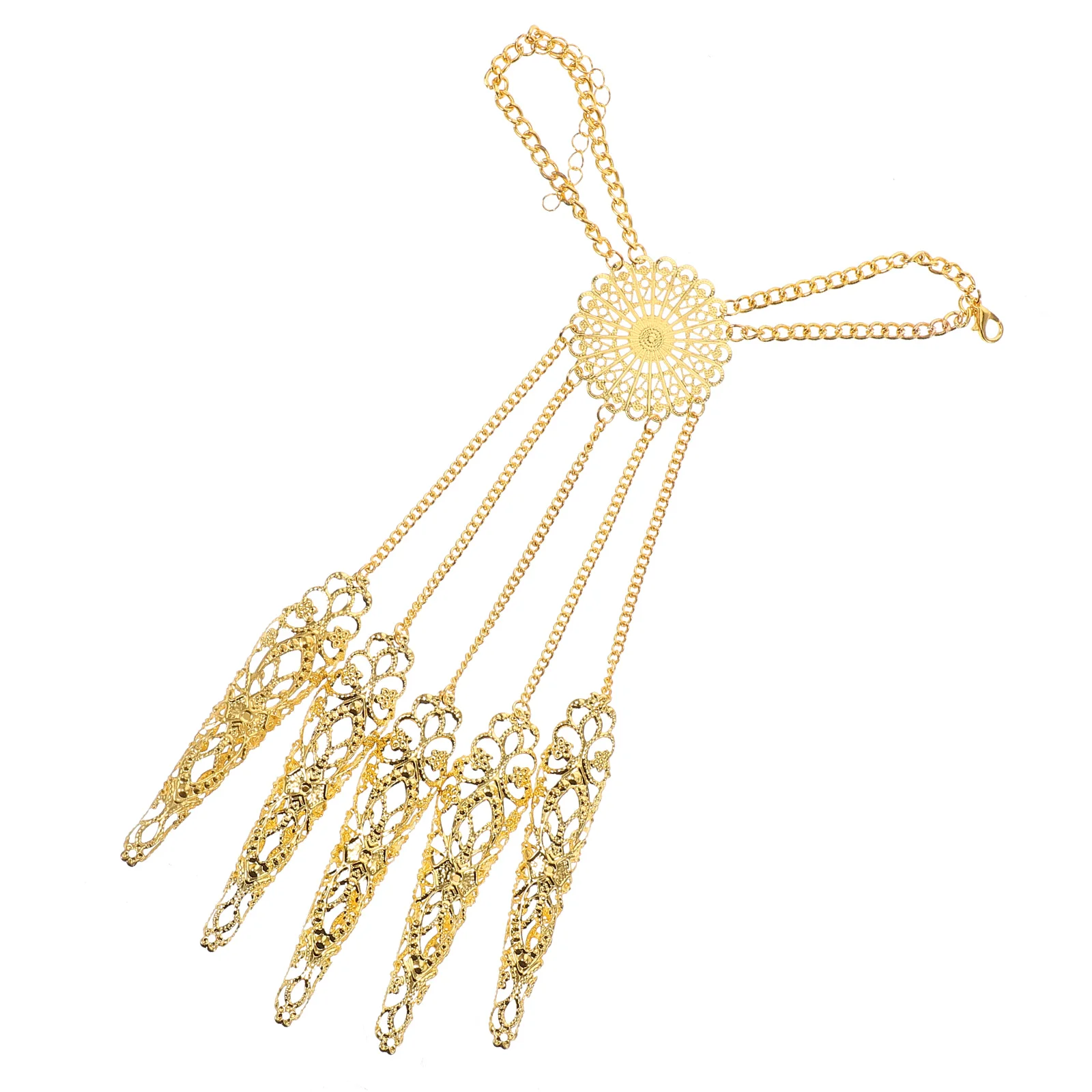 

Fake Nail Bracelet Shiny Lightweight Belly Dancing Accessories Dance Hand Jewelry Egyptian Jewelry For Women Nail Covers