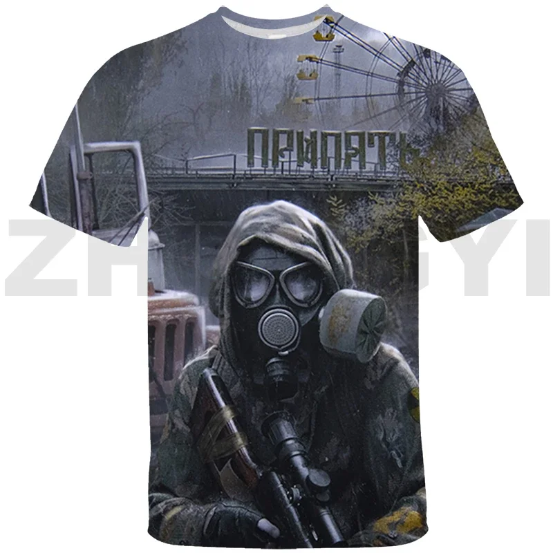 Harajuku S.T.A.L.K.E.R. 2 Heart of Game Streetwear Hip Hop Stalker 2 Shadow T Shirts for Men Women Summer Short Tees Kpop Tops