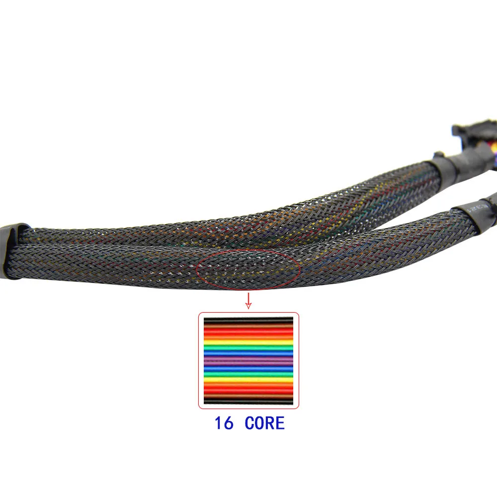 بولي كلوريد الفينيل obd2 1 في 2 تمديد كابل ذكر إلى ثنائي أنثى 16pin محول لأداة تشخيص السيارات ELM327 VAG HUD الفاصل محول #5