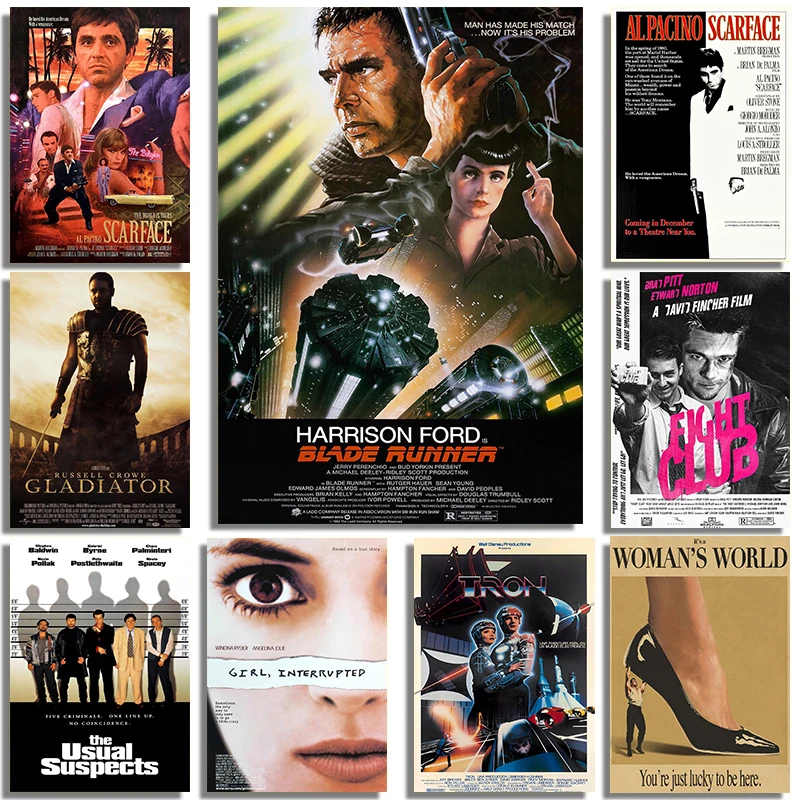Vintage Classic Movie Series Posters Fight Club The Fly Office Prints Canvas Painting Wall Art Pictures Home Living Room Decor