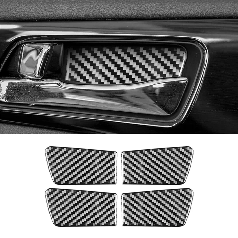 Carbon Fiber Car Inner Door Bowl Cover Trim Sticker for Hyundai Sonata 8Th 2011-2014