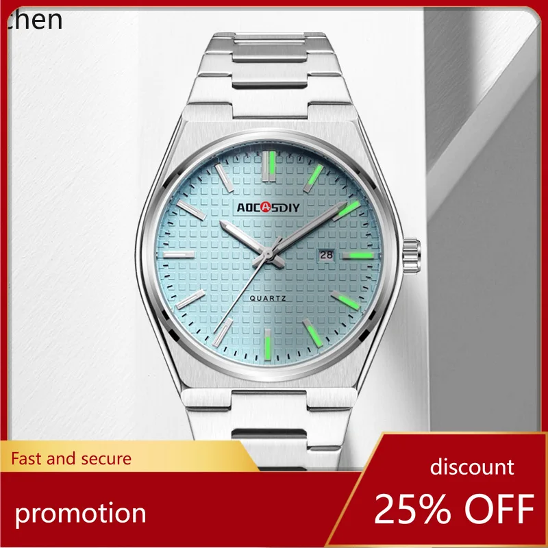 

Zml watch men's fashion steel band quartz watch waterproof luminous calendar men's watch