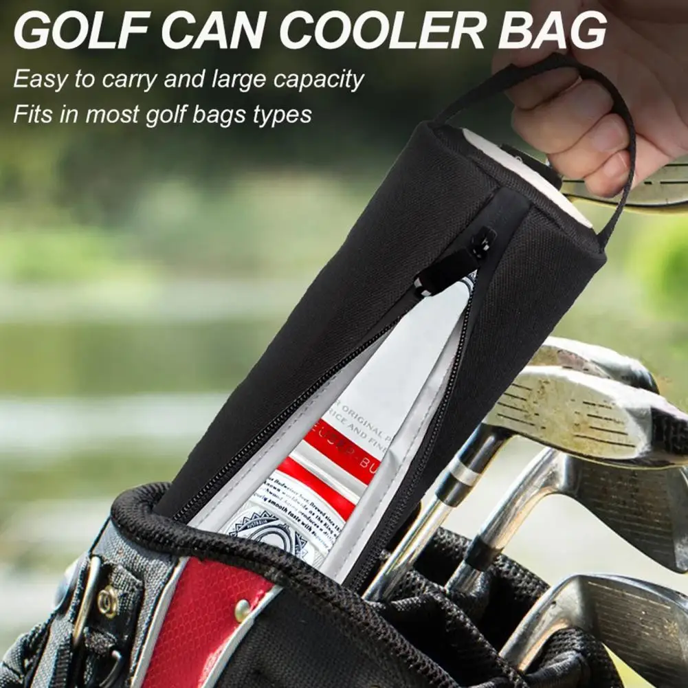 Insulated Beverage Carrier Insulated Golf Beer Cooler Bag with 7-can Sleeve Waterproof Oxford Cloth Shoulder Bag for Outdoor