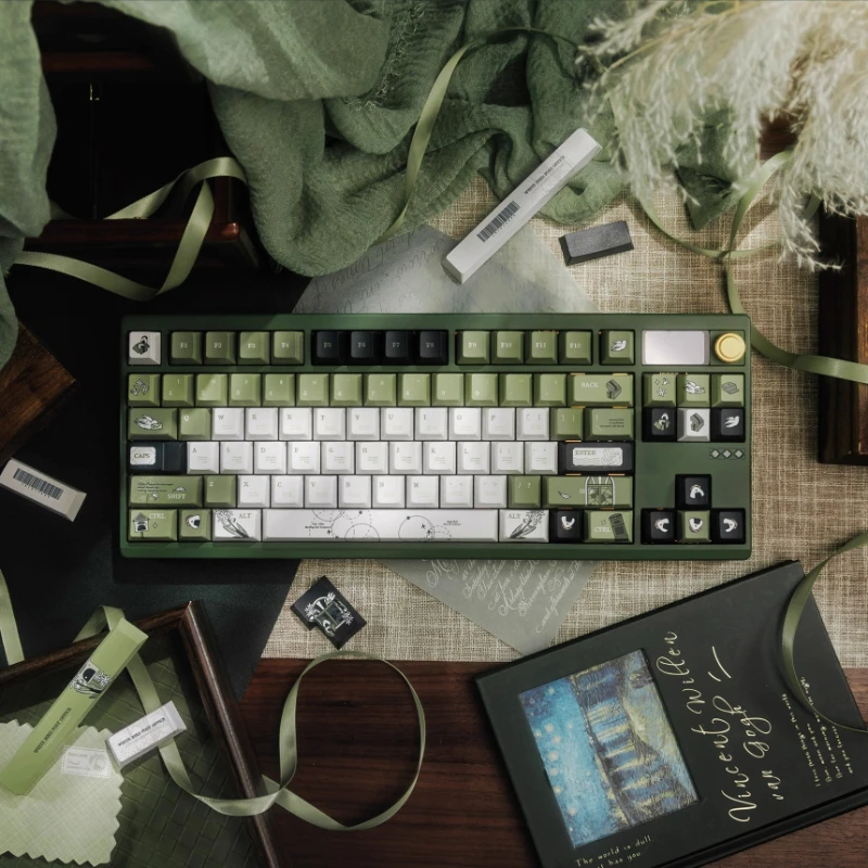 

Набор колпачков для офисной тематики White Bird Post, PBT Cherry Profile, оригинальные колпачки для клавиш ручной работы на заказ, аксессуары для механической клавиатуры