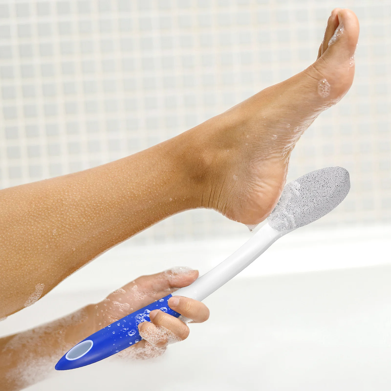 

Pumice Stone Foot Scrubber Long Handle Bath Shower For Dead Skin Removal Deep Clean Foot Cleaning Brush Bath Brush Exfoliator