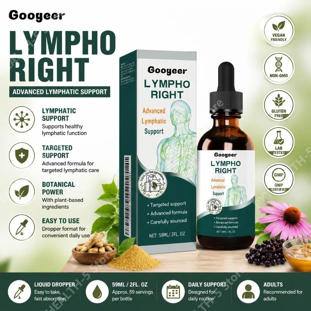 

Lymphatic Support Drops 59ml with Echinacea Elderberry Goldenseal Glycerin Herbal Blend Daily Wellness for Adults