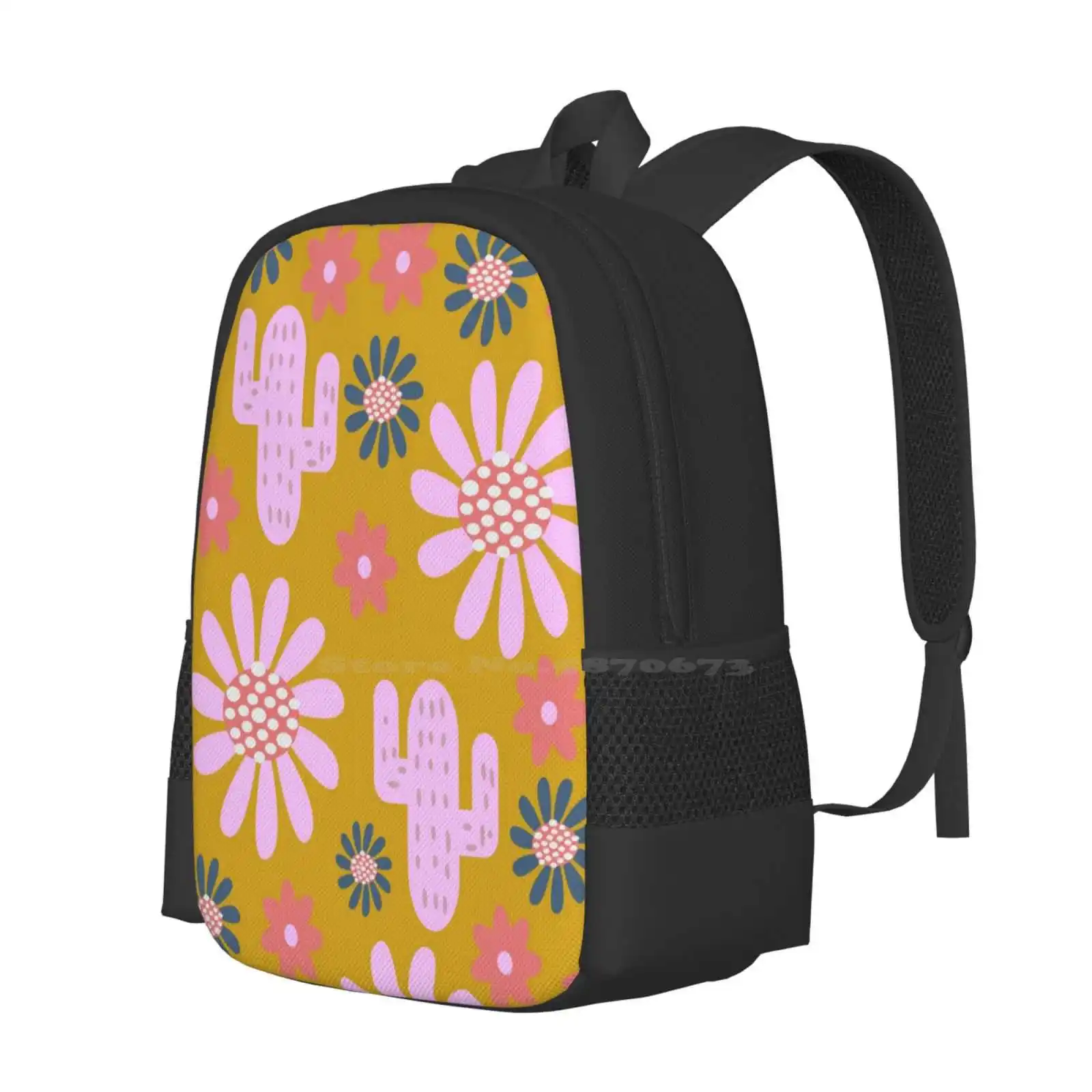 Nursery Cactus Decor Hot Sale Schoolbag Backpack Fashion Bags Nursery Cactus For Kids Summer Sunshine Sunny Colorful Flowers