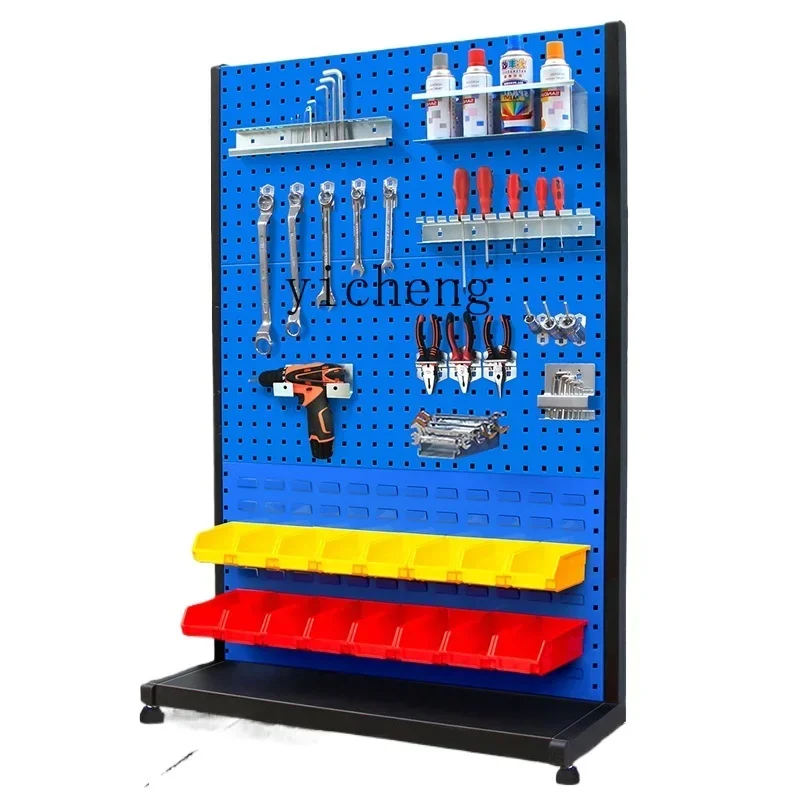 material rack workshop hanging plate mobile metal hole hardware display stand