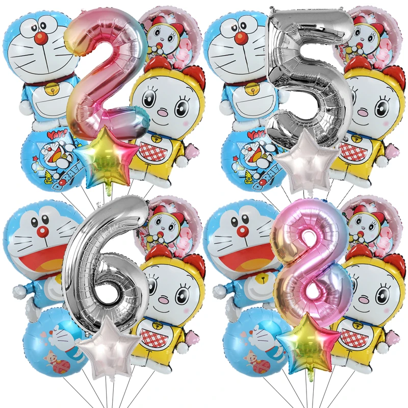 

Doraemon Number 1-10 Balloons Girls Boys Birthday Decorations Baby Shower Gender Reveal Balloon Party Supplies Kids Toys Gift