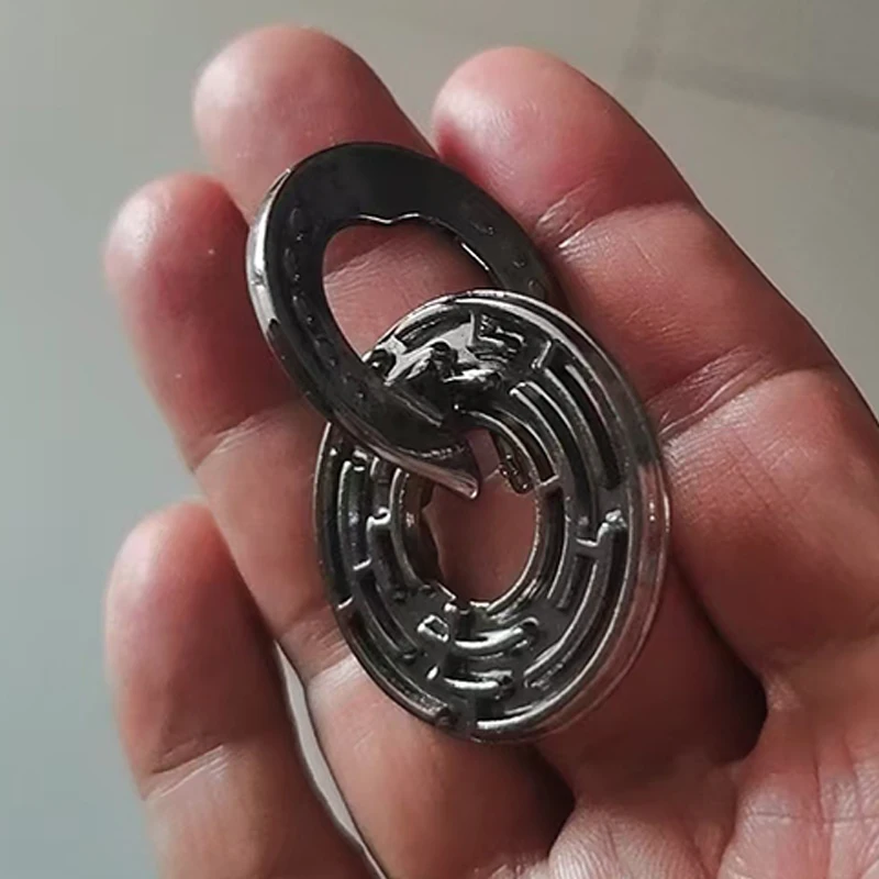 Ensemble de 3 pièces de qi magique difficile, casse-tête en métal, solutions de défi mental, déverrouillage, jouets éducatifs imbriqués pour enfants